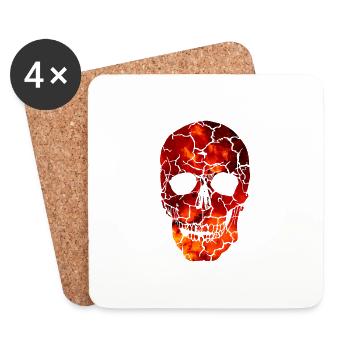 Skull - Coasters (set of 4) - white - Front
