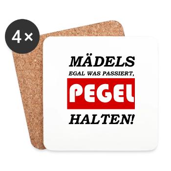 Mädels - Pegel halten - Untersetzer (4er-Set) - Weiß - Vorne