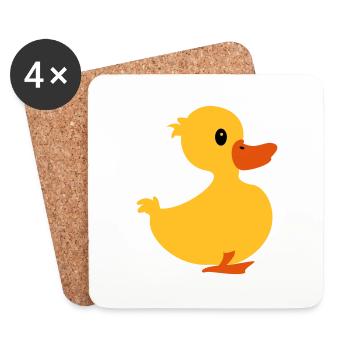 Kleines Entchen / Little Ducky (3c) - Untersetzer (4er-Set) - Weiß - Vorne