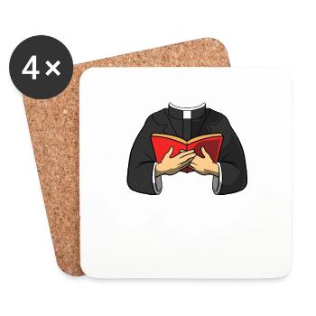Prêtre Halloween Costume Cadeau I Halloween - Dessous de verre (lot de 4) - blanc - Devant