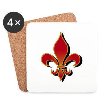 Rotes Lilien Symbol Schatten - Untersetzer (4er-Set) - Weiß - Vorne