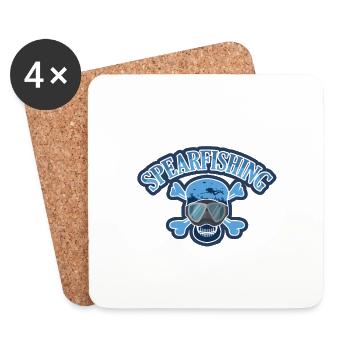 Skeleton mask spearfishing gift hunter - Coasters (set of 4) - white - Front