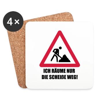 baustelle spruch - Untersetzer (4er-Set) - Weiß - Vorne