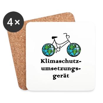 Klimaschutzfahrrad - Untersetzer (4er-Set) - Weiß - Vorne