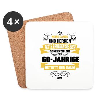 Meine Damen Und Herren Der 60 Jährige Betritt Den - Untersetzer (4er-Set) - Weiß - Vorne