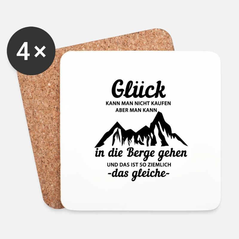 Glück Berge - Untersetzer (4er-Set) - Weiß