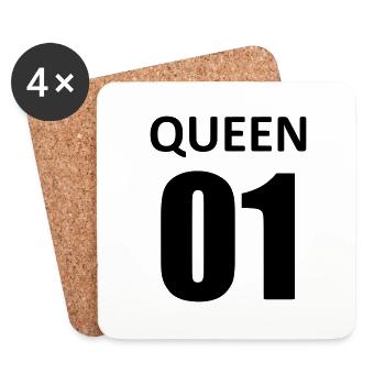 queen 01 - Coasters (set of 4) - white - Front
