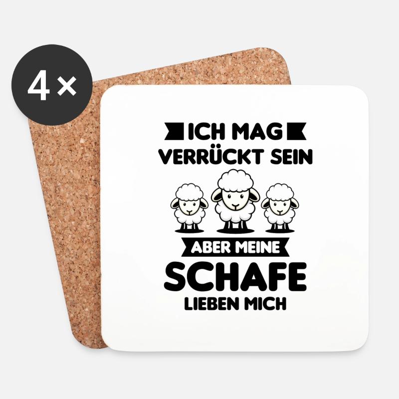 Schäfer Schaf Schafe Hirte Spruch Geschenk - Untersetzer (4er-Set) - Weiß