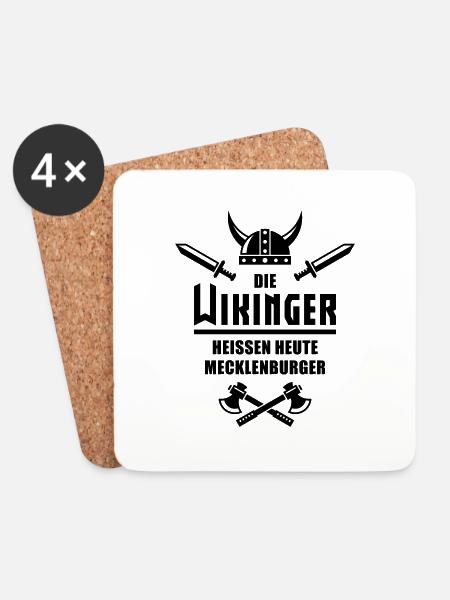 Die Wikinger heißen heute Mecklenburger - Untersetzer (4er-Set) - Weiß