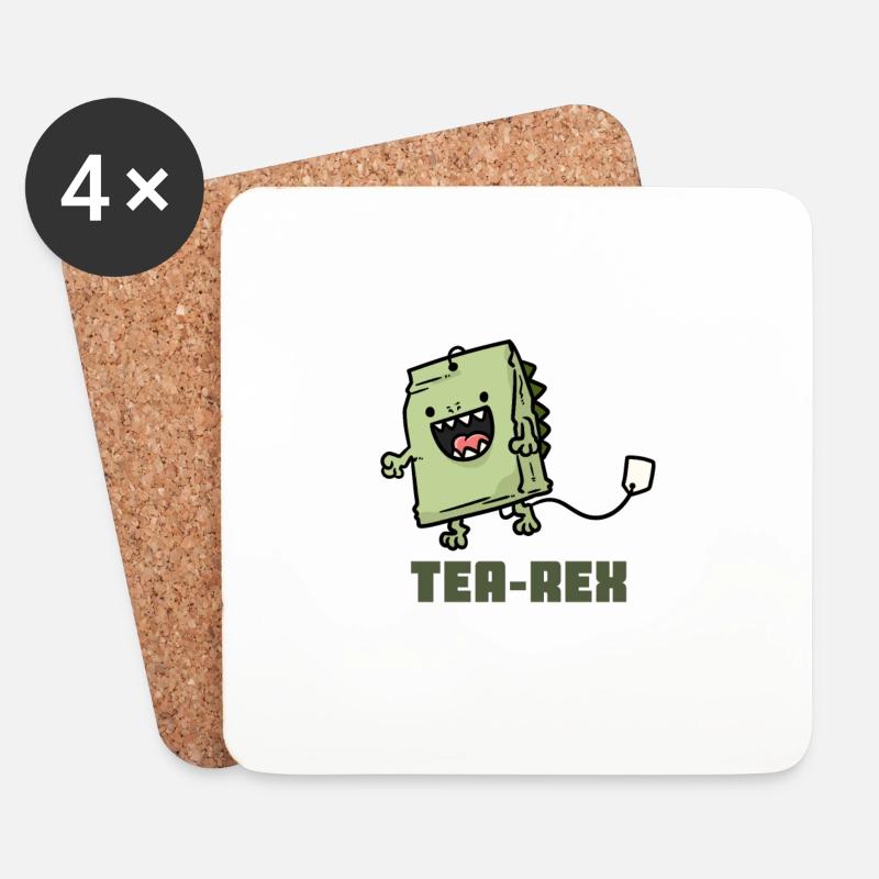 Tea Rex Tee-Rex - Coasters (set of 4) - white