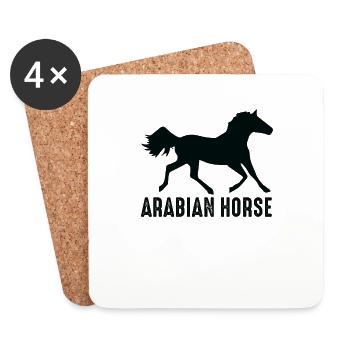 Chemise de cheval arabe · Race de chevaux · Cadeau - Dessous de verre (lot de 4) - blanc - Devant