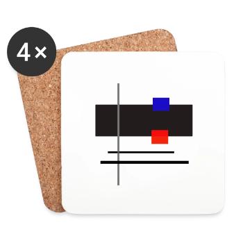 Aesthetic Art. Graphic shirt design - Coasters (set of 4) - white - Front