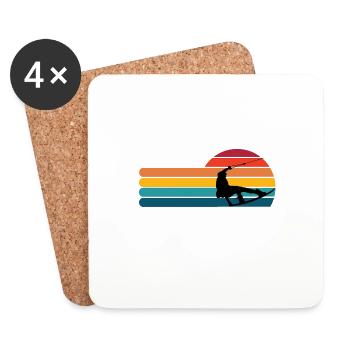 Wakeboarder silhouette - Coasters (set of 4) - white - Front