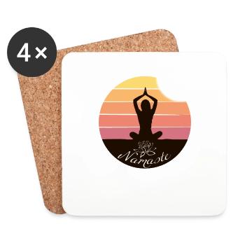 Yoga Fitness Namaste Femme T-shirt Méditation - Dessous de verre (lot de 4) - blanc - Devant
