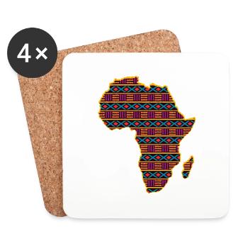 Modèle De Carte De L'Afrique T-Shirt Dames Hommes Africain - Dessous de verre (lot de 4) - blanc - Devant
