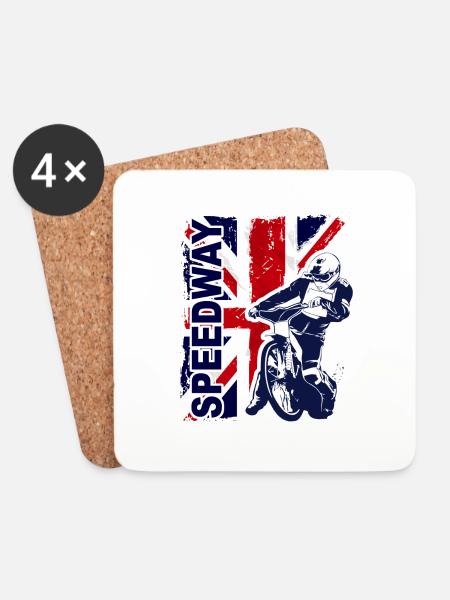 Speedway Racing - Coasters (set of 4) - white