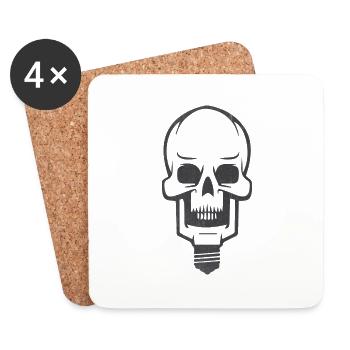 Skull - Skull - Coasters (set of 4) - white - Front