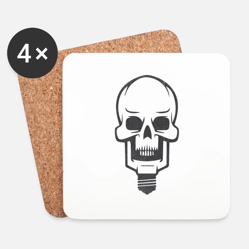 Skull - Totenkopf - Untersetzer (4er-Set) - Weiß