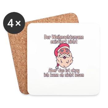 Der Weihnachtsmann existiert nicht aber das ist ok - Untersetzer (4er-Set) - Weiß - Vorne