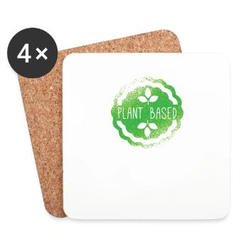 plant based veganer - Untersetzer (4er-Set) - Weiß - Vorne