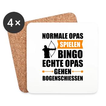 Bogenschießen Bogenschütze Bogen Opa Geschenk - Untersetzer (4er-Set) - Weiß - Vorne