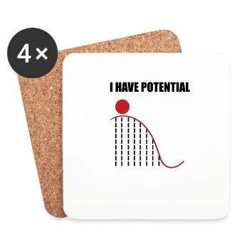 Physique nerd calembours mathématiques cadeaux potentiels - Dessous de verre (lot de 4) - blanc - Devant