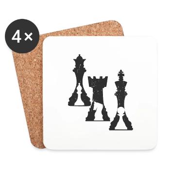 Schach - Untersetzer (4er-Set) - Weiß - Vorne