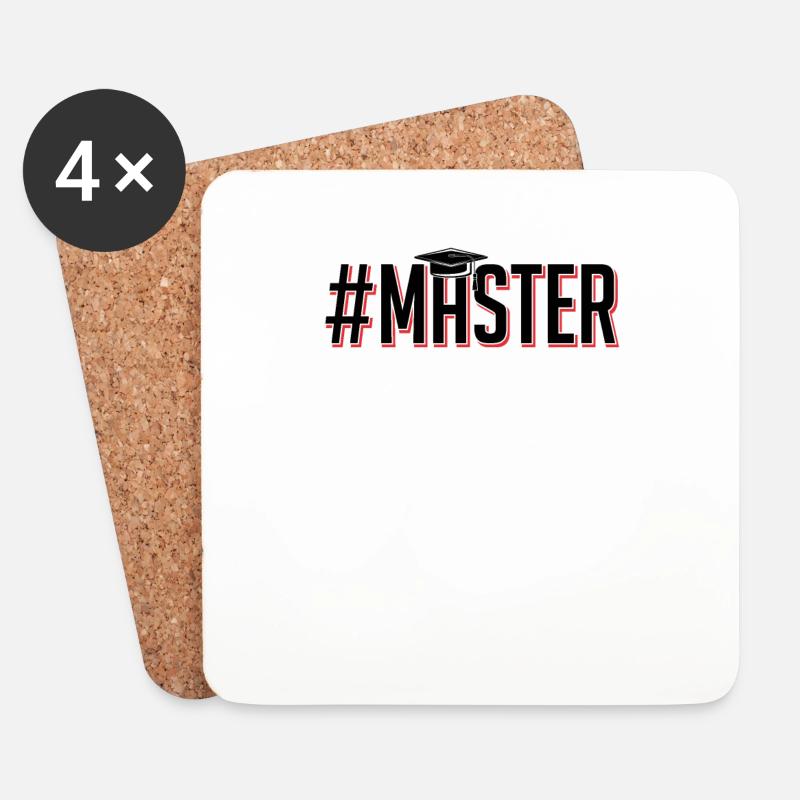 Master Abschluss Promotion Sponsion Uni Geschenk - Untersetzer (4er-Set) - Weiß
