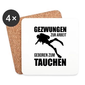 Tauchen Taucher Speerfischen Sprüche Geschenk - Untersetzer (4er-Set) - Weiß - Vorne