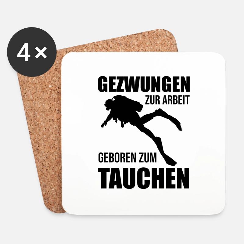 Tauchen Taucher Speerfischen Sprüche Geschenk - Untersetzer (4er-Set) - Weiß