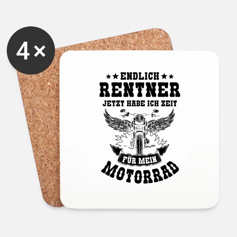 Motorrad Opa Rente Ruhestand Rentner Geschenk - Untersetzer (4er-Set) - Weiß