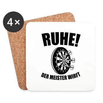 Dart Darts Darten Dartspieler Opa 180 Geschenk - Untersetzer (4er-Set) - Weiß - Vorne