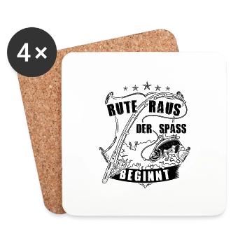 Angeln Angler Fischen Angelrute Spruch Geschenk - Untersetzer (4er-Set) - Weiß - Vorne