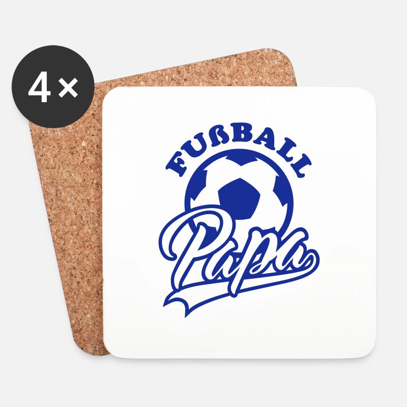 Fußball Papa - Untersetzer (4er-Set) - Weiß