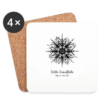 Cadeau d'amour de Noël flocon de neige enfants - Dessous de verre (lot de 4) - blanc - Devant