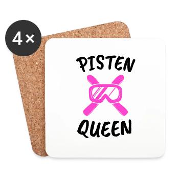 Skifahren Skifahrer Piste Queen Witzig Geschenk - Untersetzer (4er-Set) - Weiß - Vorne