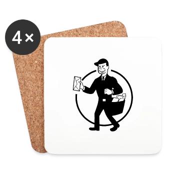 Style de papier à en-tête Post Man - Dessous de verre (lot de 4) - blanc - Devant