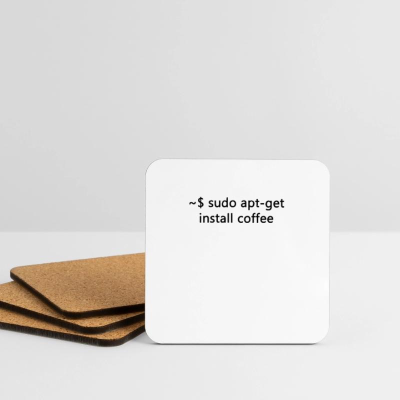 Admin Linux Sudo Apt-Get Install Coffee Programmer Coasters (set of 4)