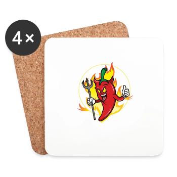 Chili Red Pepper Hot Spicy Meal - Untersetzer (4er-Set) - Weiß - Vorne