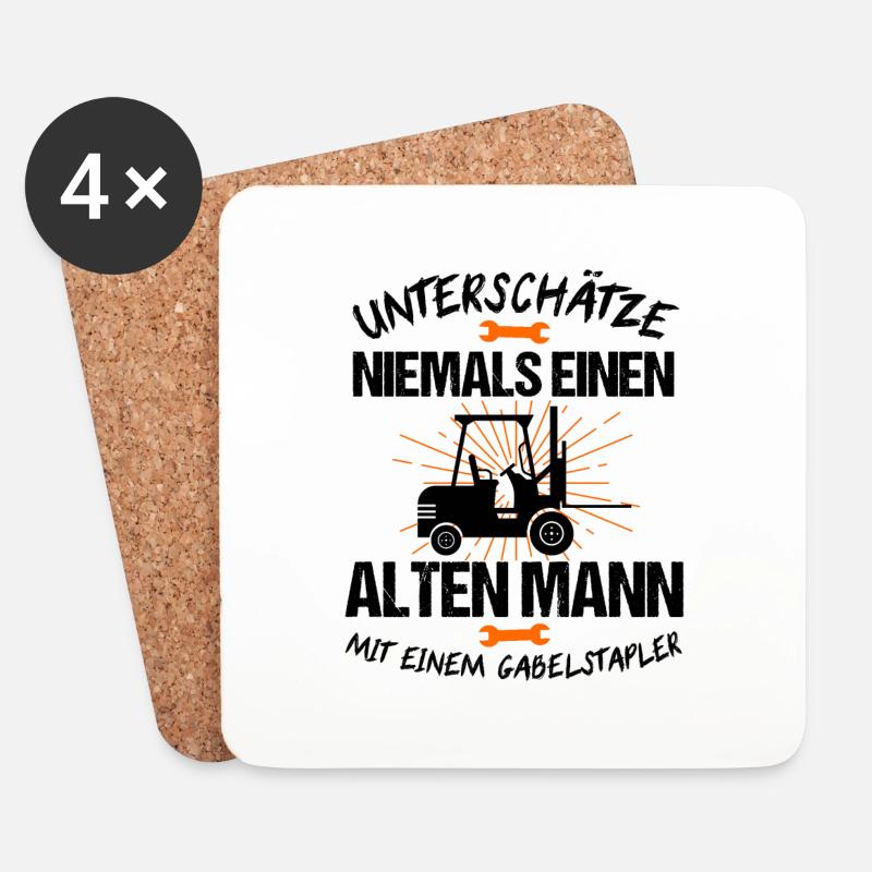 Gabelstapler Lagerist Staplerfahrer Mann Geschenk - Untersetzer (4er-Set) - Weiß