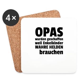 Opa Enkelkinder Helden - Untersetzer (4er-Set) - Weiß - Vorne