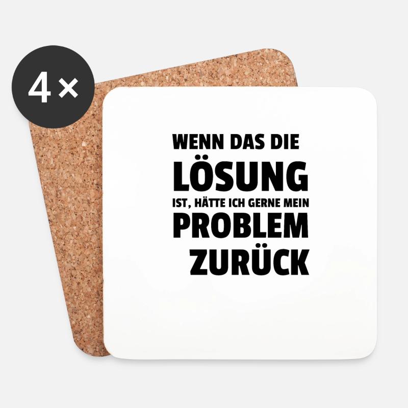 Lustiger Spruch - Untersetzer (4er-Set) - Weiß