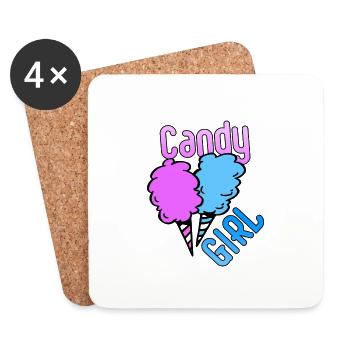 Candy Girl Cotton Candy - Coasters (set of 4) - white - Front