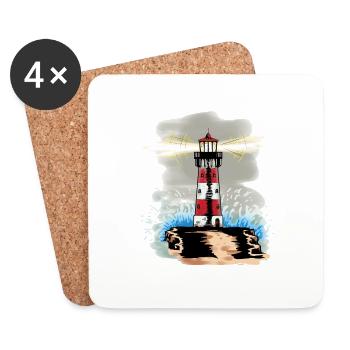 Phare De Marine Marine Fantasy Signal nautique - Dessous de verre (lot de 4) - blanc - Devant