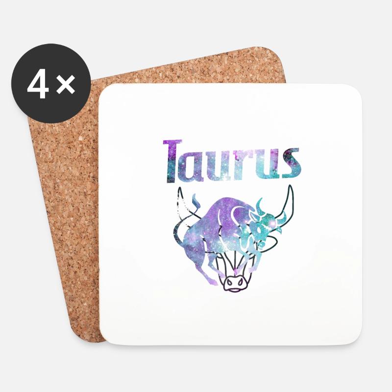 Sternzeichen Stier Taurus - Untersetzer (4er-Set) - Weiß