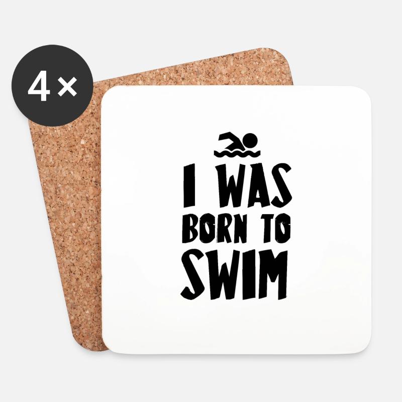Schwimmen Geschenkidee - Untersetzer (4er-Set) - Weiß