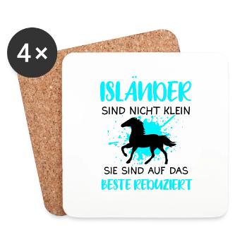 Islandpferd Isländer Pferd Pferde Lustig Geschenk - Untersetzer (4er-Set) - Weiß - Vorne