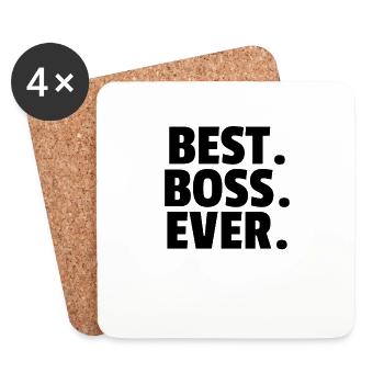 Best. Boss. Ever. - Untersetzer (4er-Set) - Weiß - Vorne