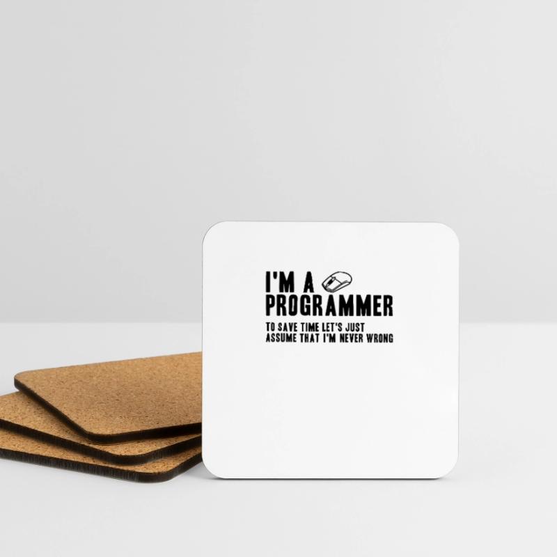 Cadeau pour programmeur Coding Programmer Dessous de verre (lot de 4)