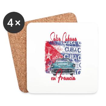Salsa Cubana in Frankreich - Salsa dance clothes - Untersetzer (4er-Set) - Weiß - Vorne